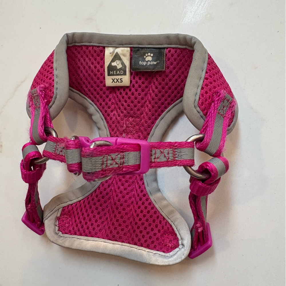 XXS pink dog harness